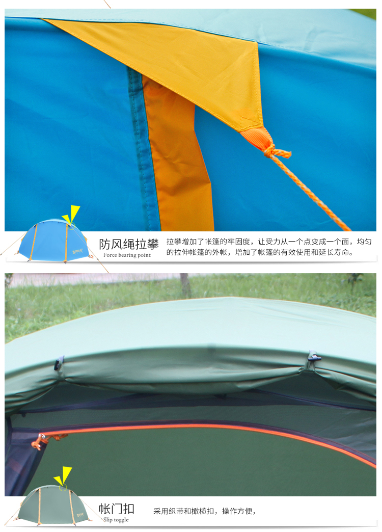 CNHIMALAYA HT9104G Outdoor Single Camping Tent Double Layers Aluminium Pole Waterproof Professional Tent Green