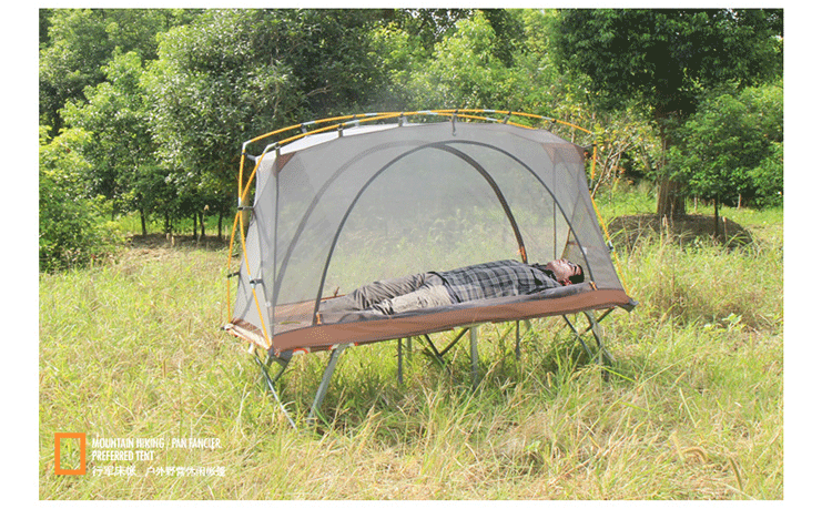 CNHIMALAYA HT9191 Outdoor Single Camping Bed Tent Double Layers Light Sunproof Rainproof Camping Tent Fishing Tents