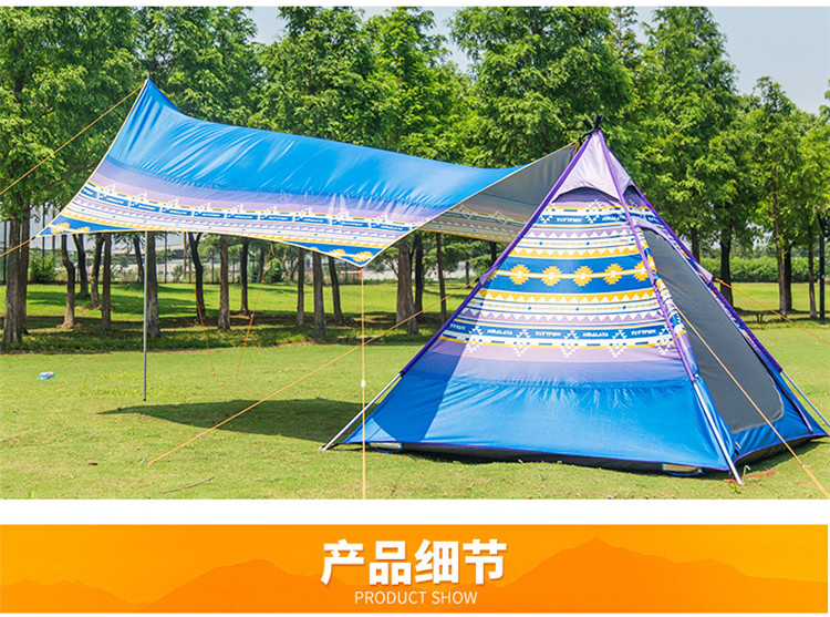 CNHIMALAYA HT9195B Outdoor 34 people Tent Family Selfdriving Camping Waterproof Sunproof Tent Blue