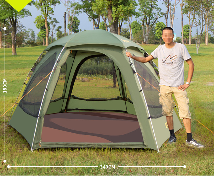 CNHIMALAYA HT9606 Outdoor Large Space Tent Waterproof Family Camping Hiking Aluminum Pole Tent for 34 People