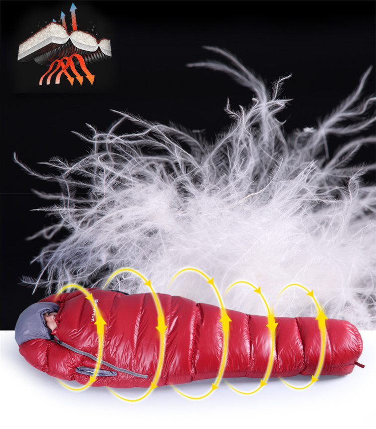 CNHIMALAYA HS9713 Mummy Sleeping Bag Adult Outdoor Ultralight Warm Goose Down Hiking Camping Single Sleeping Bag