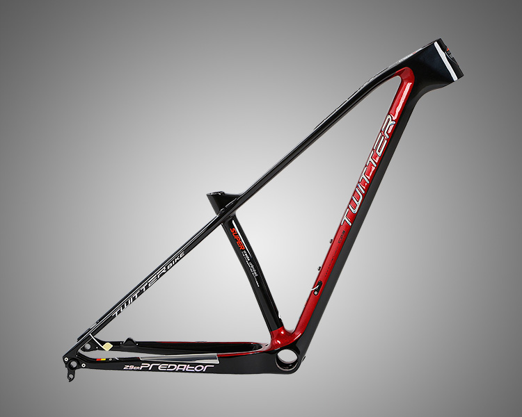 Chinese Bicycle Supplier TWITTER 27529 Carbon T1000 racing mountain bike frame PREDATOR cutting color bike parts