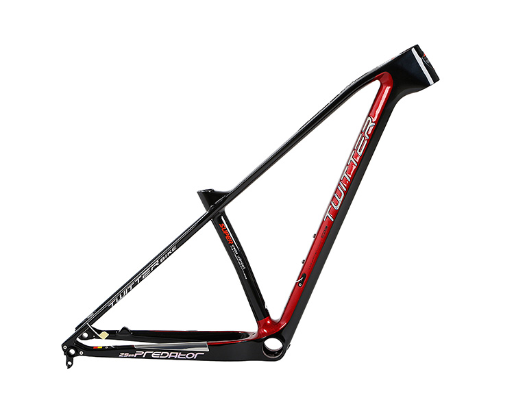 Chinese Bicycle Supplier TWITTER 27529 Carbon T1000 racing mountain bike frame PREDATOR cutting color bike parts