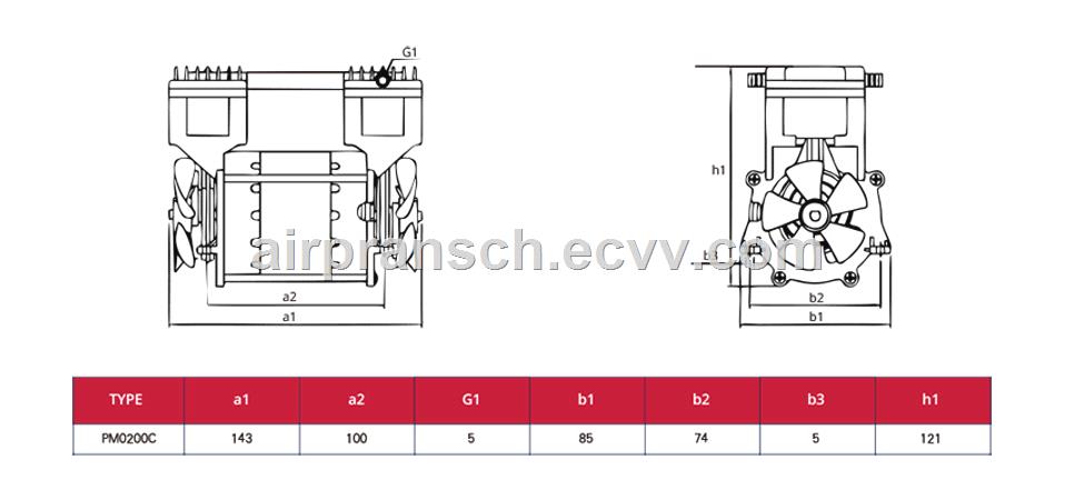 PM0200C Piston Vacuum Pumps oil free air compressors for dental operation cosmetic devices