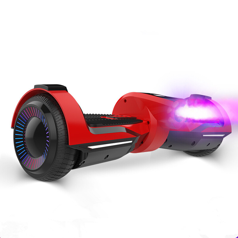 Phoenix 6.5 inches Electric Scooter Two Colorful Glowing Wheel Music Balancing Boards for Children and Students - Red