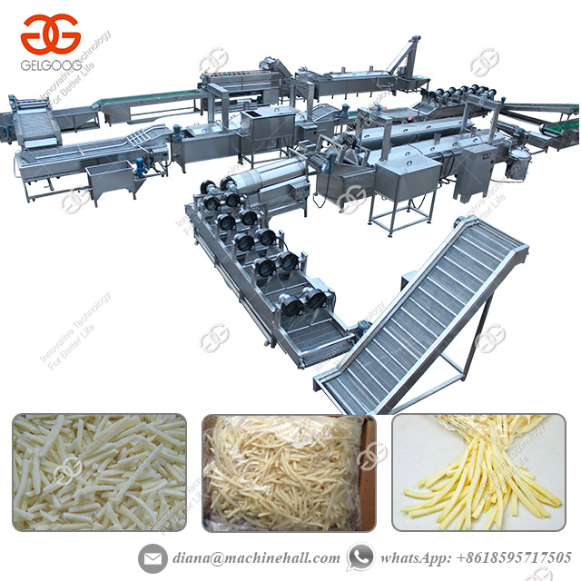 Fully Automatic Frozen French Fries Production Line with 500 kgh