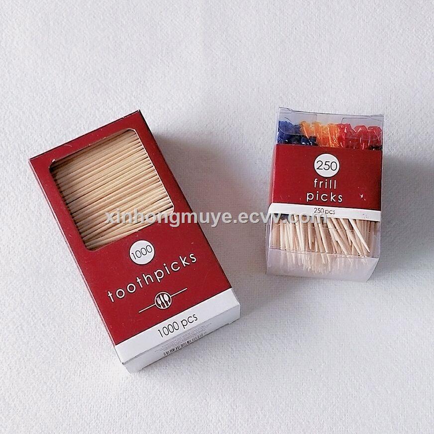 Wholesale wooden toothpick can be in paper or cello or bottle packing with mint customized packing is acceptable