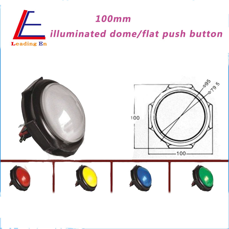 high quality ip67 slot machine 5v LED 100mm LED illuminated push button switch and switches