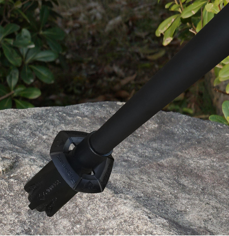 PIONEER 99 Carbon Fiber Adjustable Walking Sticks 5 Sections Lightweight EVA Handle Retractable Hiking Pole Black