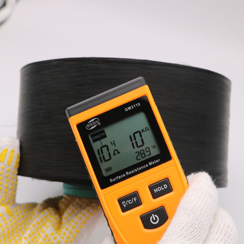 Black conductive carbon inside polyester fiber filaments ESD gloves Yarn 150D36F for AntiStatic Fabric XT11359
