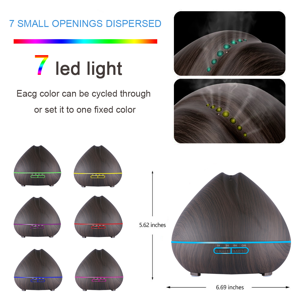 500ml peach shape design essential oils diffuser cool mist maker decorative ultrasonic humidifier