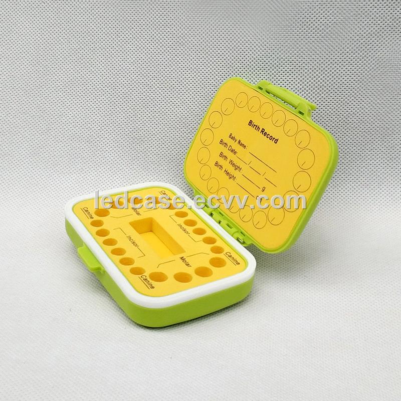 baby tooth box Colorful PP and EVA material for teeth Can fill in baby information tooth saver boxes GreenpapayaEN02