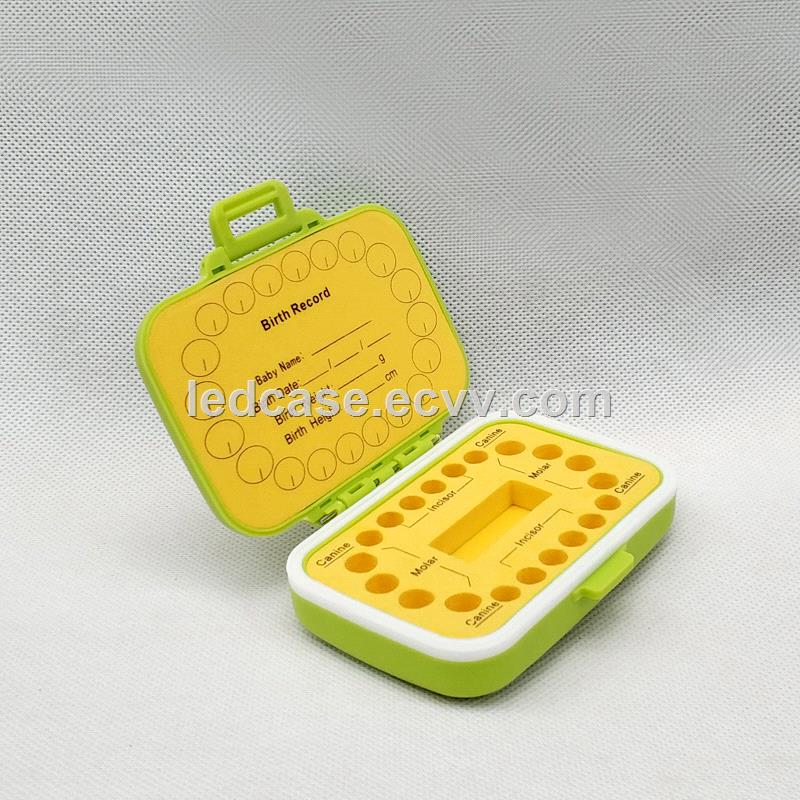 baby tooth box Colorful PP and EVA material for teeth Can fill in baby information tooth saver boxes GreenpapayaEN02