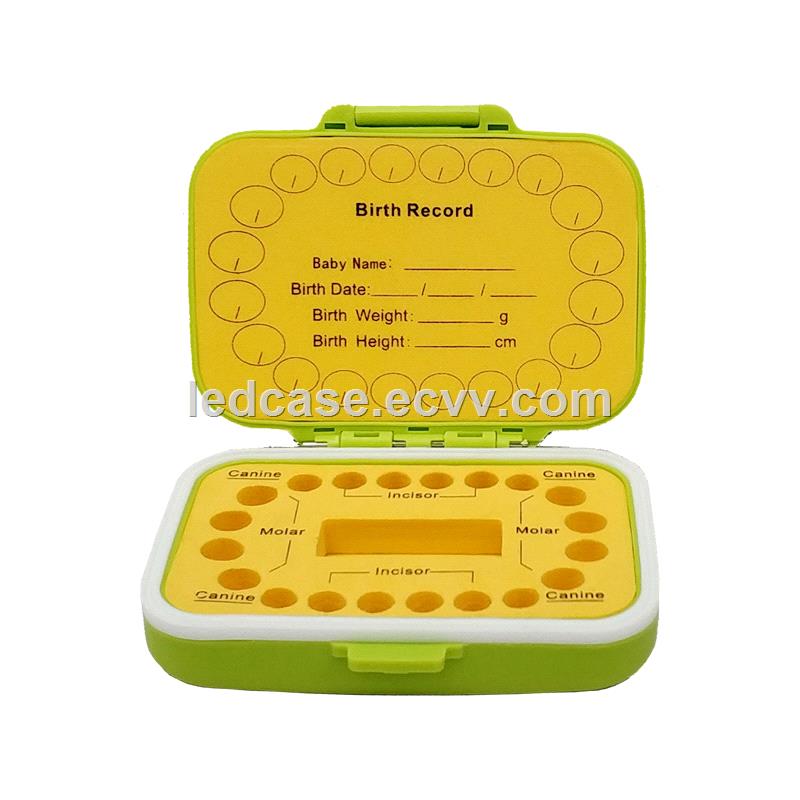 baby tooth box Colorful PP and EVA material for teeth Can fill in baby information tooth saver boxes GreenpapayaEN02
