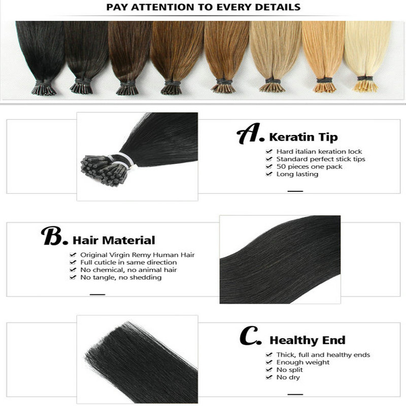 Human HAIR EXTENSION Pre bonded I tip hair U tip hair