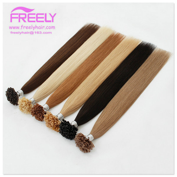 Human HAIR EXTENSION Pre bonded I tip hair U tip hair