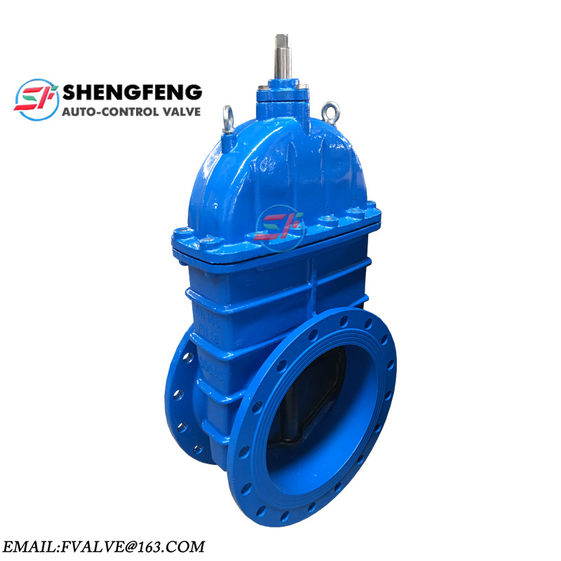 DIN3202 DIN3352 F4 DN400 light type cast iron GGG50 PN16 water gate valve