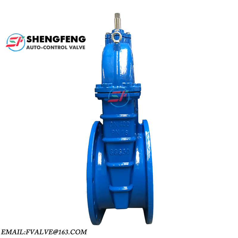 DIN3202 DIN3352 F4 DN400 light type cast iron GGG50 PN16 water gate valve