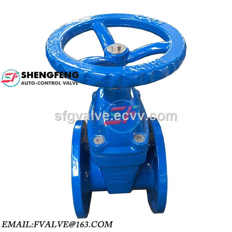 DIN3202 DN100 GGG50 PN16 F4 ductile iron heavy type resilient soft seat gate valve
