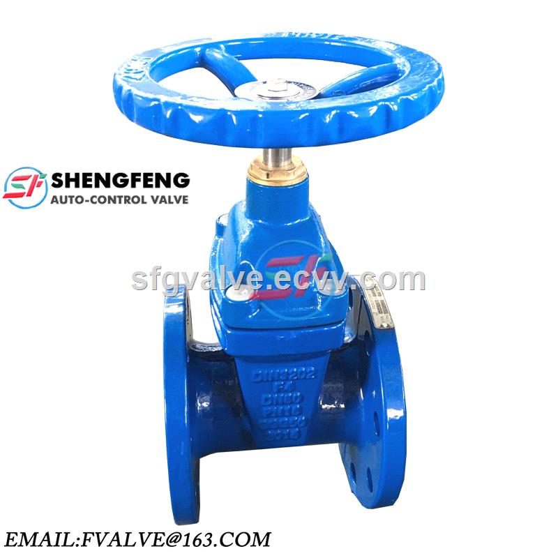 DIN3202 DN100 GGG50 PN16 F4 ductile iron heavy type resilient soft seat gate valve