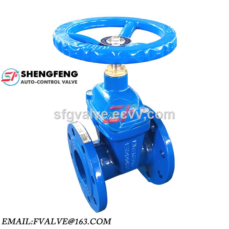 DIN3202 DN100 GGG50 PN16 F4 ductile iron heavy type resilient soft seat gate valve