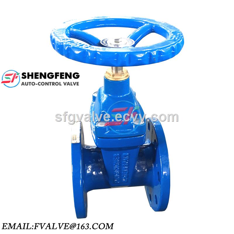 DIN3202 DN100 GGG50 PN16 F4 ductile iron heavy type resilient soft seat gate valve