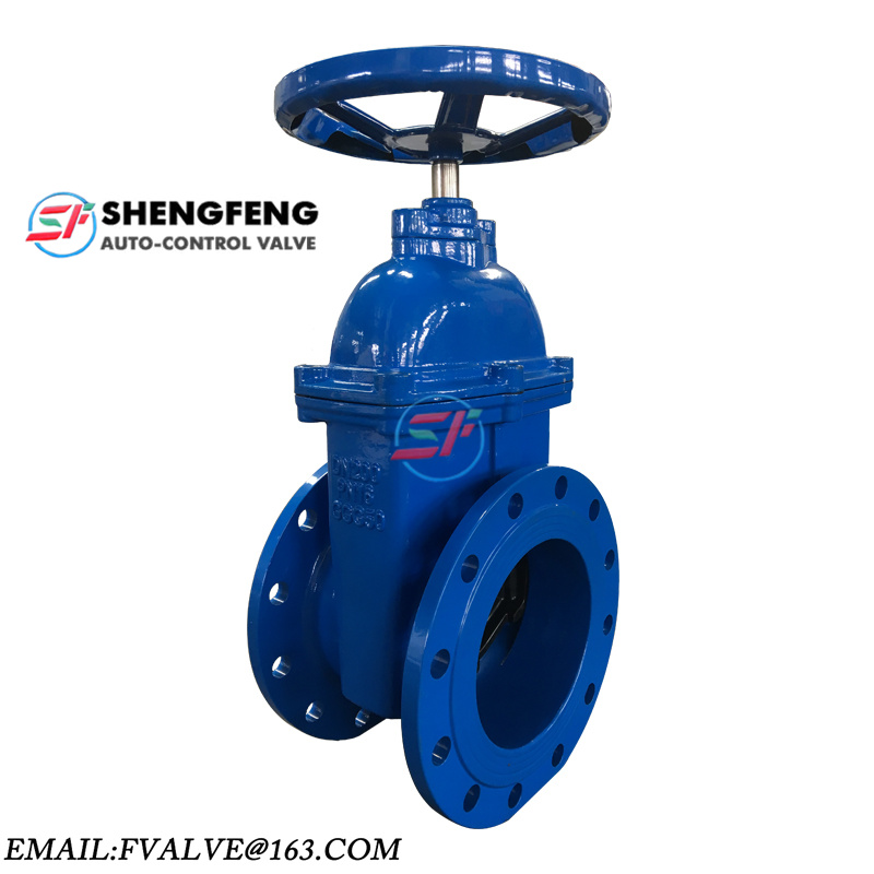 DIN3352 F4 DN200 PN16 GGG50 cast iron soft seal flanged soft sealing cold water gate valve