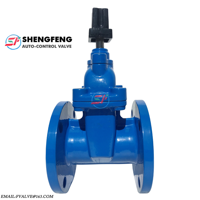 DIN3352 F4 Ductile iron PN16 GGG50 reselient seated water sluice square nut DN50 gate valve