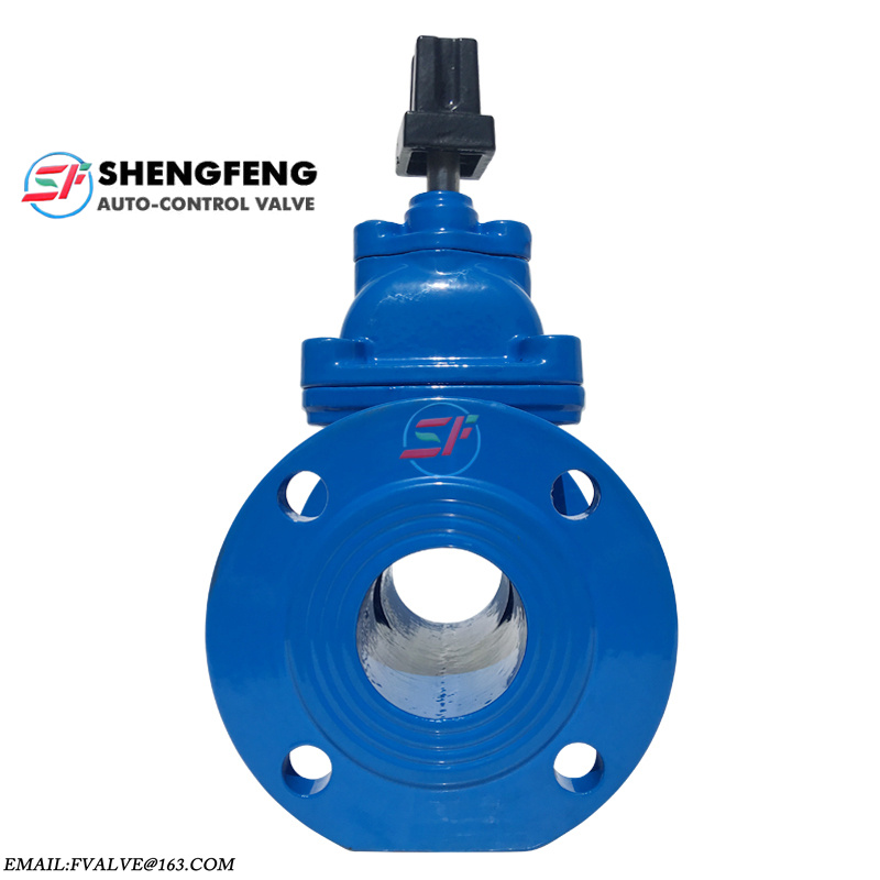 DIN3352 F4 Ductile iron PN16 GGG50 reselient seated water sluice square nut DN50 gate valve