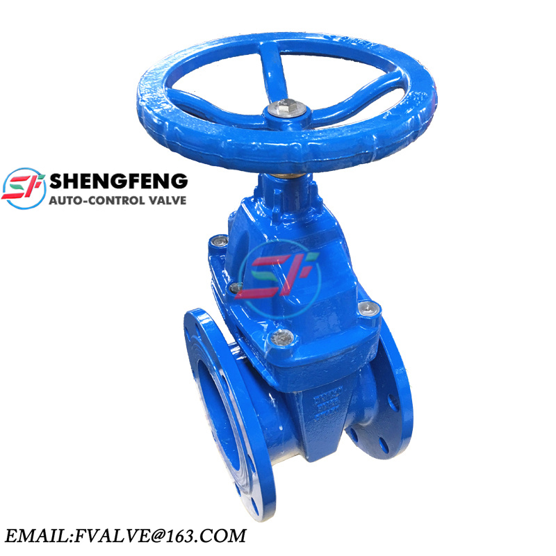 DIN F4 GGG50 DN150 QT450 Blue cast iron gate valve