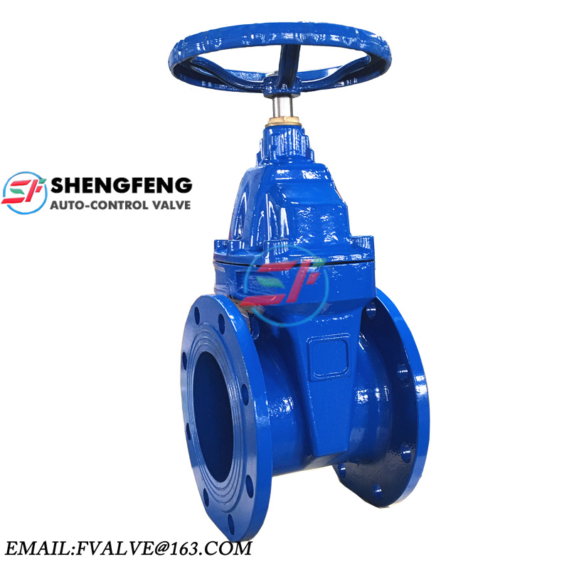 DIN F4 GGG50 DN150 QT450 Blue cast iron gate valve