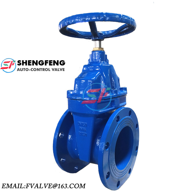 DIN F4 GGG50 DN150 QT450 Blue cast iron gate valve