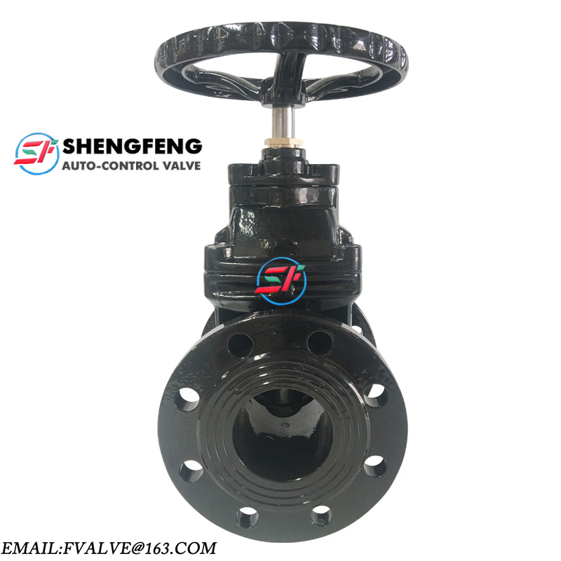 DIN3352 F4 DN80 NRS grey iron Black flanged end gate valve