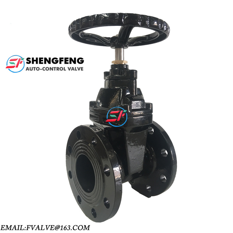 DIN3352 F4 DN80 NRS grey iron Black flanged end gate valve