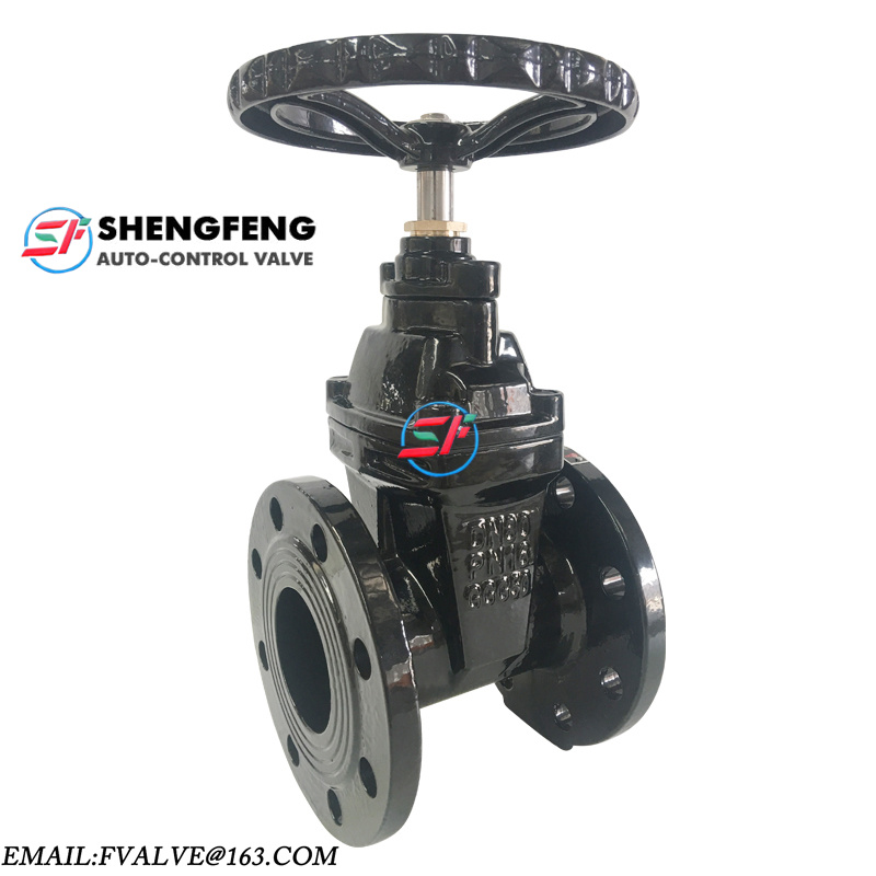 DIN3352 F4 DN80 NRS grey iron Black flanged end gate valve