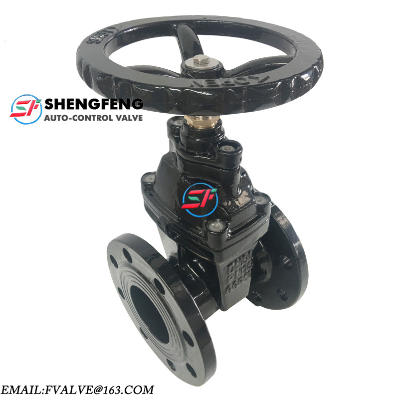 DIN3352 F4 DN80 NRS grey iron Black flanged end gate valve