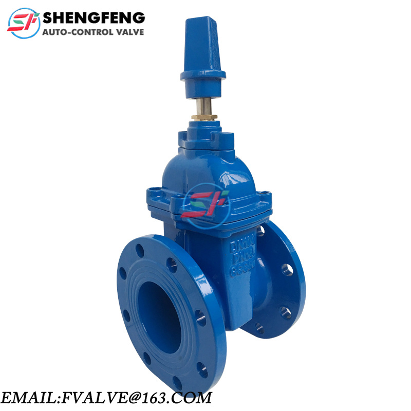 DIN3352 F4 new design light DN100 gate valve with small brass nut for life sweage water system