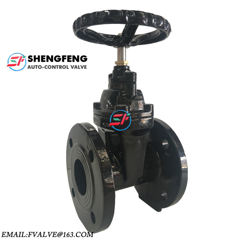 DIN F4 NRS GGG50 16 BAR DN65 Black Ductile iron Resilient seat gate valve