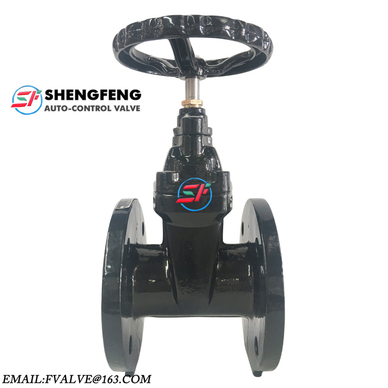 DIN F4 NRS GGG50 16 BAR DN65 Black Ductile iron Resilient seat gate valve