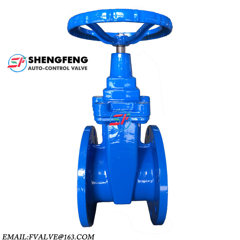 DN150 ductile iron economic blue Epoxy coating resilient seated gate valve PN16 F4