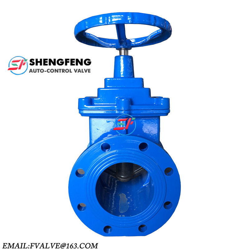 DN150 ductile iron economic blue Epoxy coating resilient seated gate valve PN16 F4