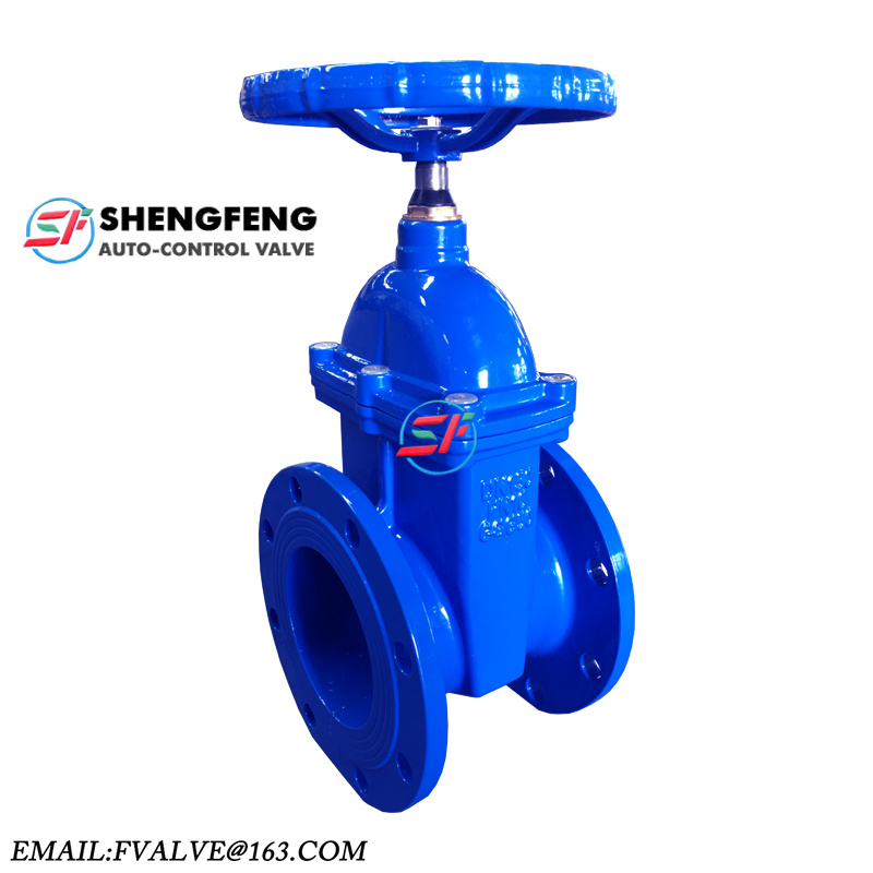 Chinese Made DN150 F4 DIN nonrising stem Water resilient seat soft sealing blue paint gate valve