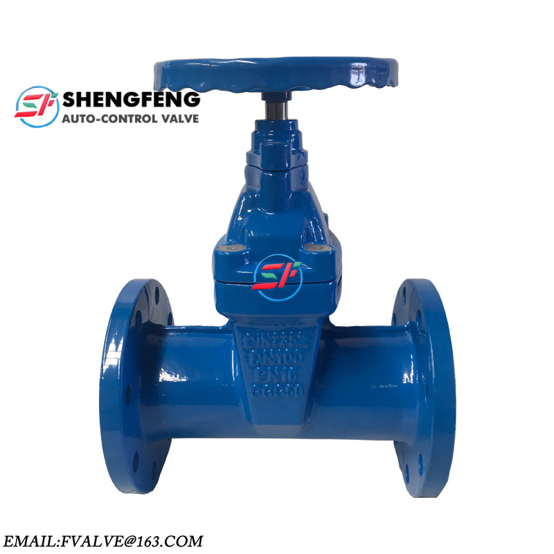 DIN3302 F5 PN16 cast iron water sluice resilient seat wedge gate valve with prices