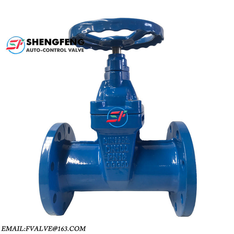 DIN3302 F5 PN16 cast iron water sluice resilient seat wedge gate valve with prices