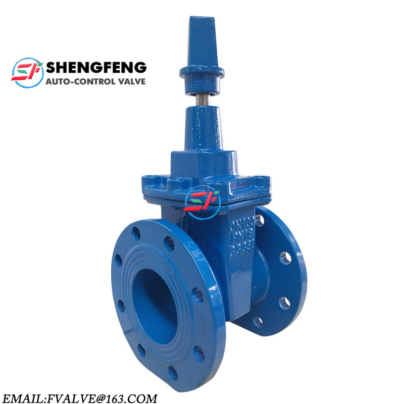 DIN F4 PN16 PN10 NBR GGG50 cast iron sluice gate valve
