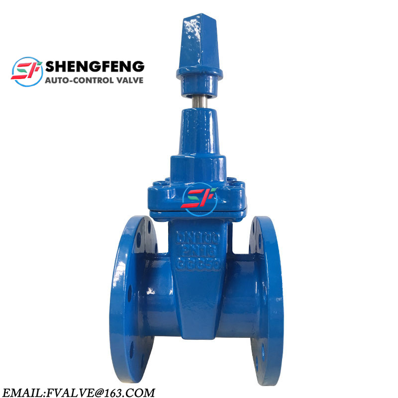 DIN F4 PN16 PN10 NBR GGG50 cast iron sluice gate valve