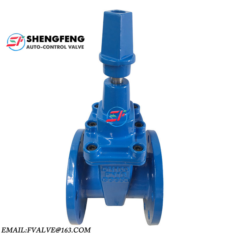 DIN F4 PN16 PN10 NBR GGG50 cast iron sluice gate valve