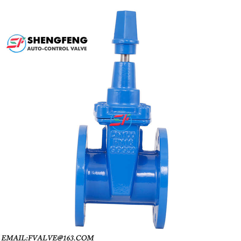 DIN F4 PN16 PN10 NBR GGG50 cast iron sluice gate valve