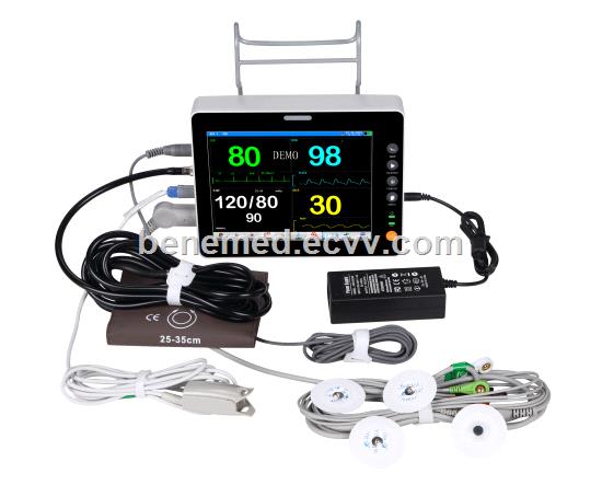 Multiparameter patient monitor with 6 parameters and 8 inch TFT color screen