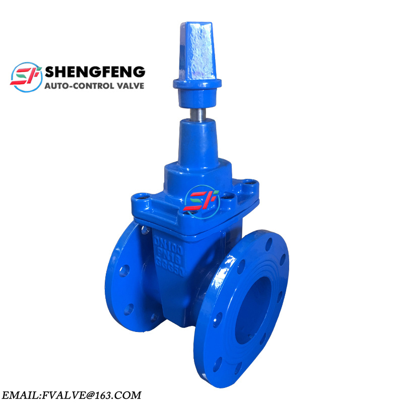 Shengfeng brand DIN 3202 F4 resilient seat gate valve DN100 PN16